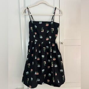 Sugarlips Black Floral Smocked Dress.